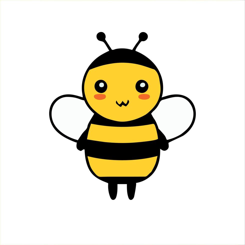 adorabile carino bambino ape illustrazione, kawaii vettore disegno stile.