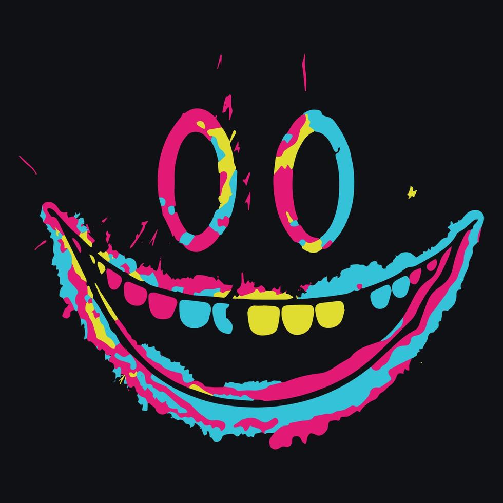 acido colorato emoticon. dipingere schizzare graffiti stile emoji, vettore illustrazione.