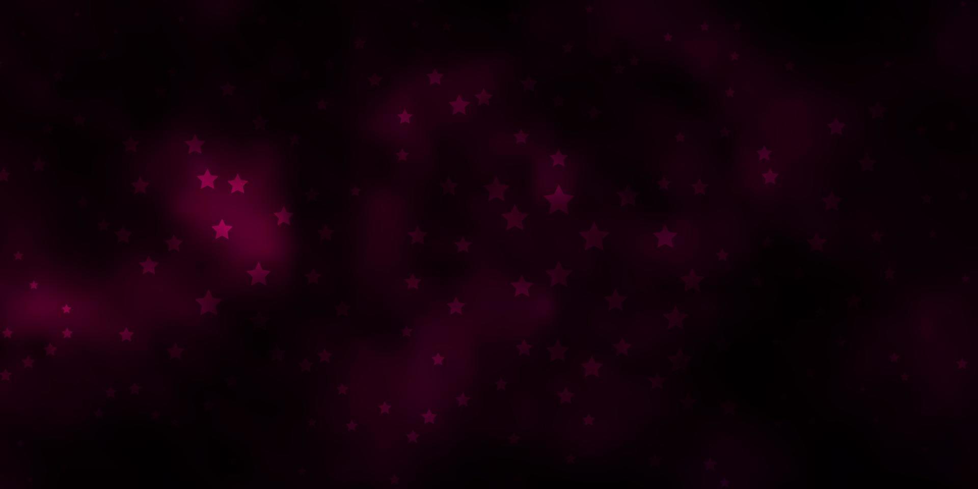 sfondo vettoriale rosa scuro, blu con piccole e grandi stelle.