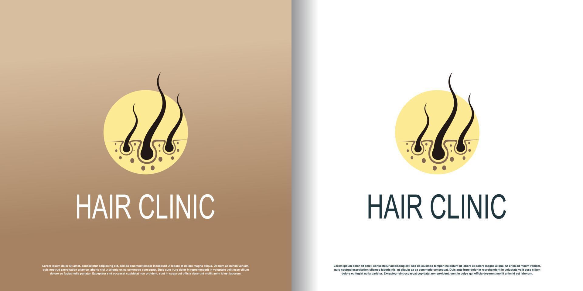 capelli clinica logo icona con creativo concetto premio vettore