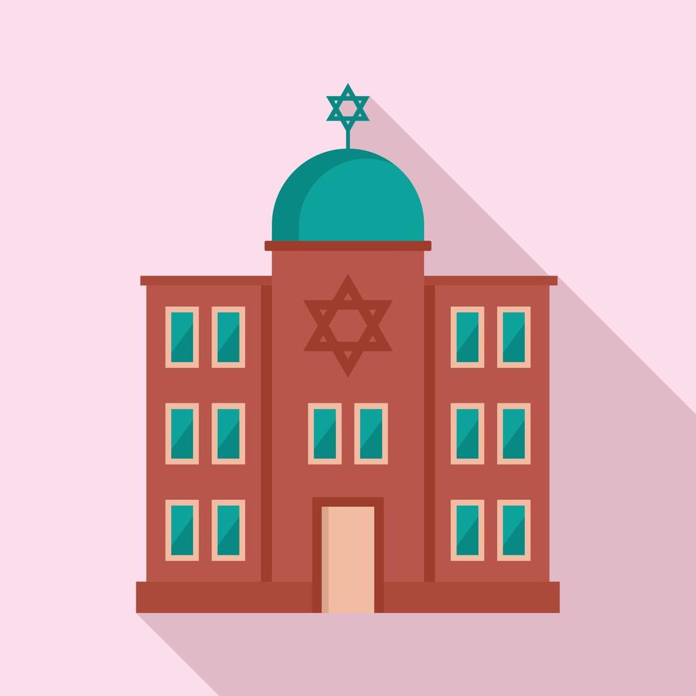 ebraico sinagoga icona, piatto stile vettore