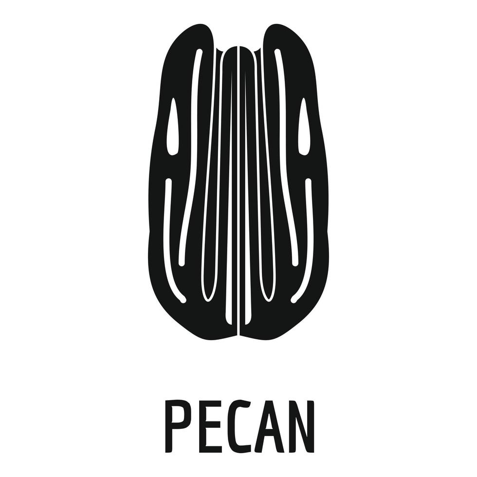 pecan icona, semplice stile vettore