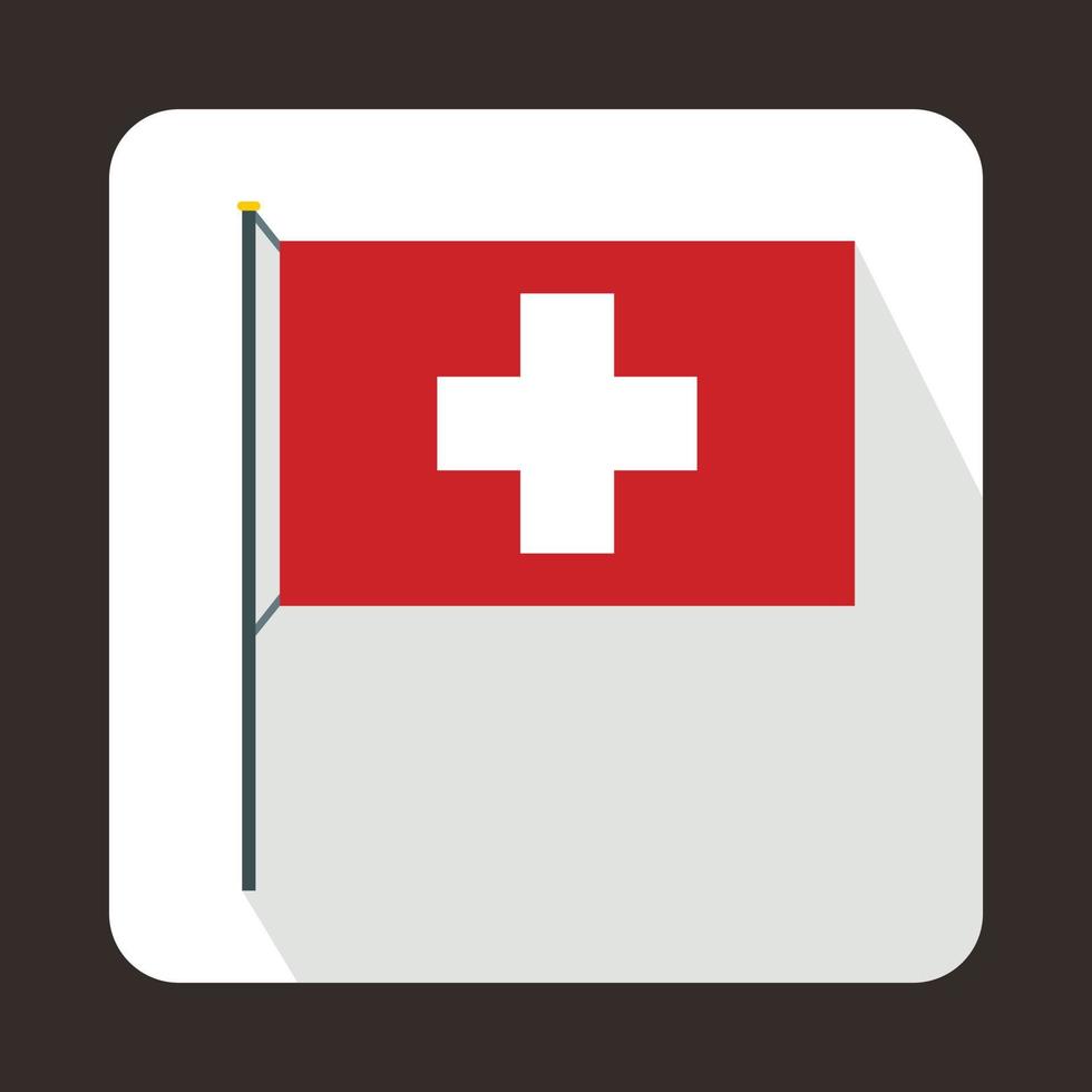 Svizzera bandiera icona nel piatto stile vettore