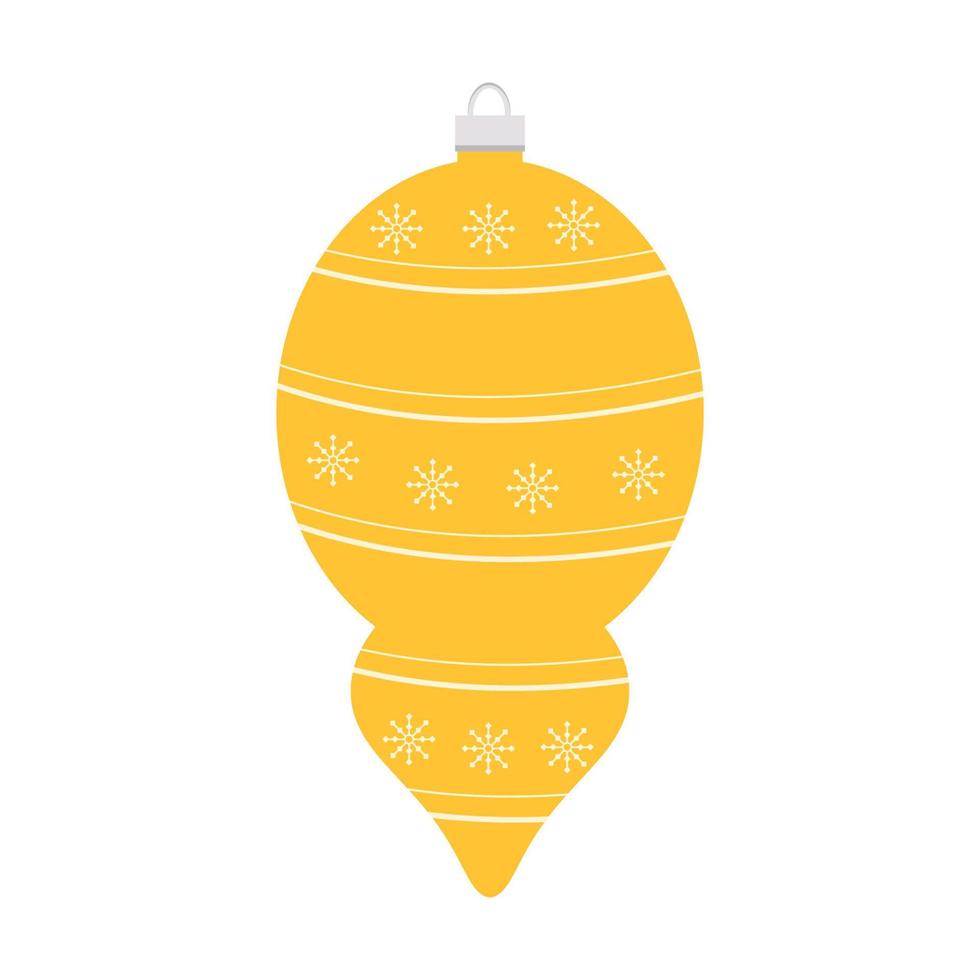mano disegnato Natale giocattoli nel giallo colore. vacanza Natale giocattolo stella decorazione per abete albero. vettore