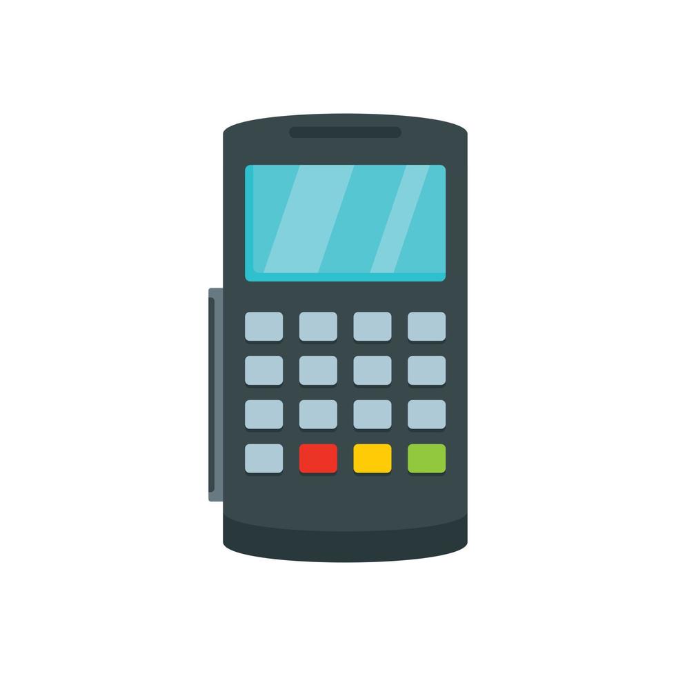 pagamento digitale banca terminale icona, piatto stile vettore