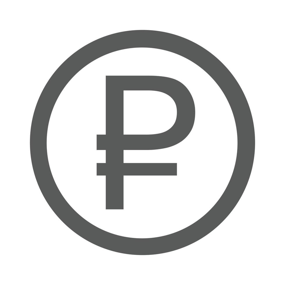 rublo simbolo icona semplice vettore
