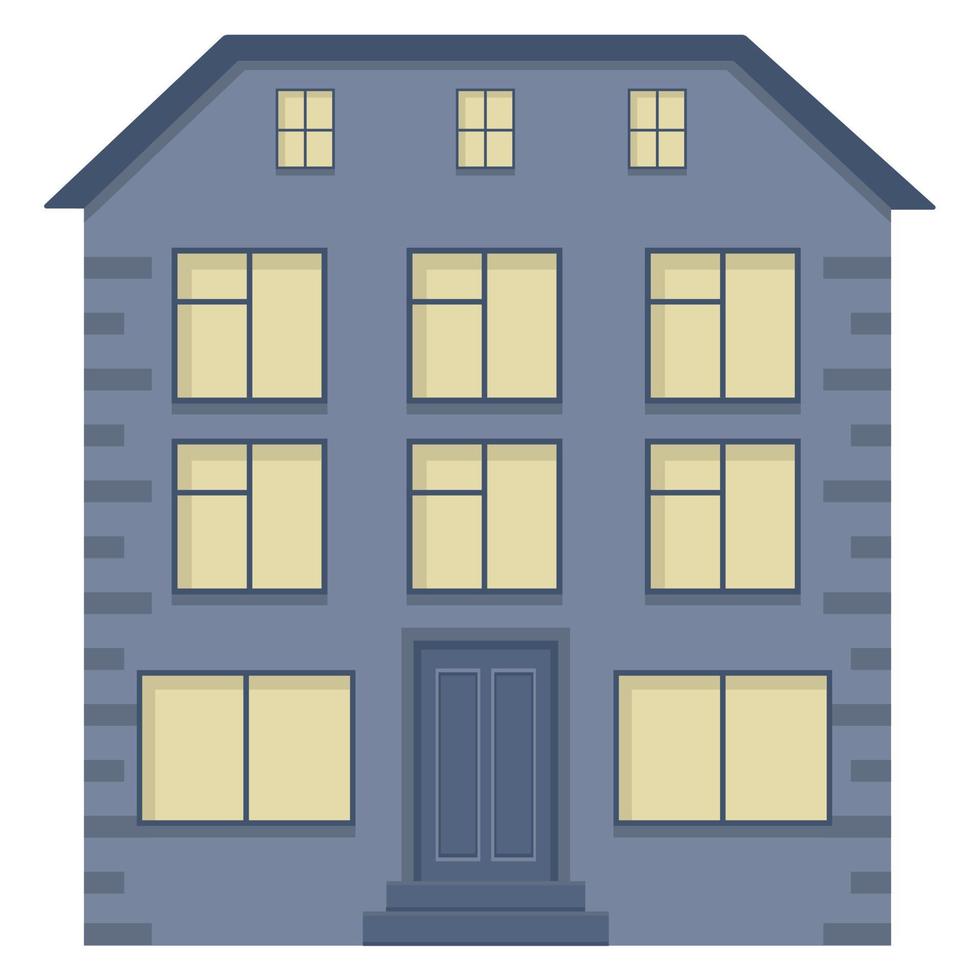 blu multipiano edificio con finestre. Residenziale edificio illustrazione. Casa design. vettore