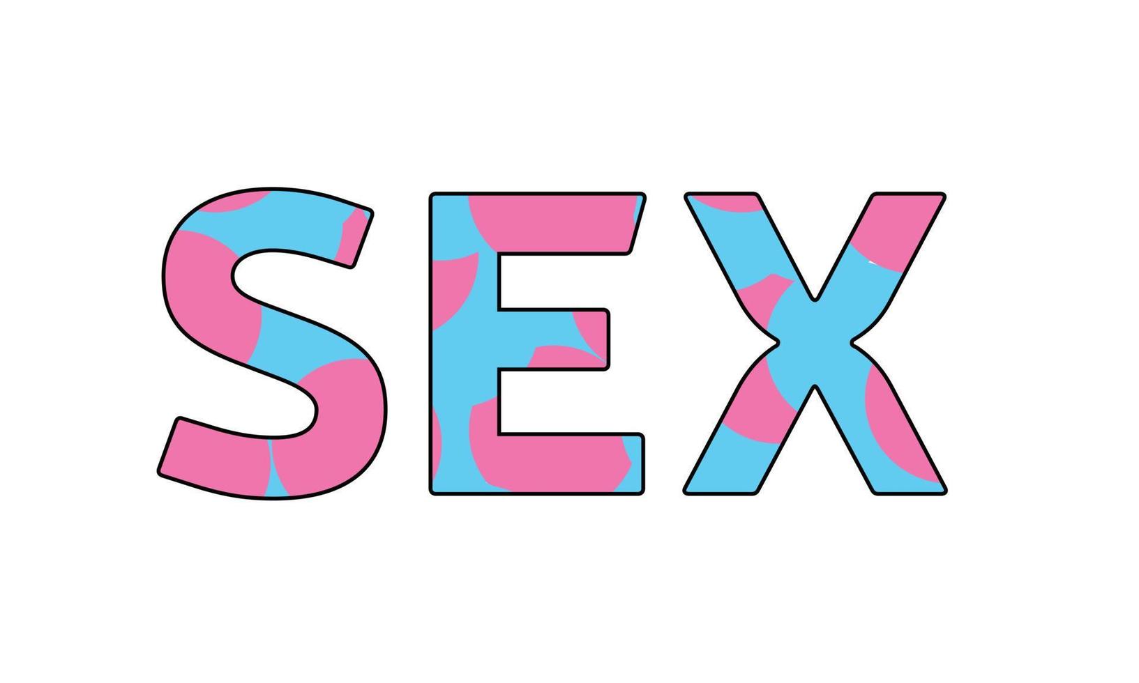 lettering sesso nel rosa e blu colore. vettore illustrazione.