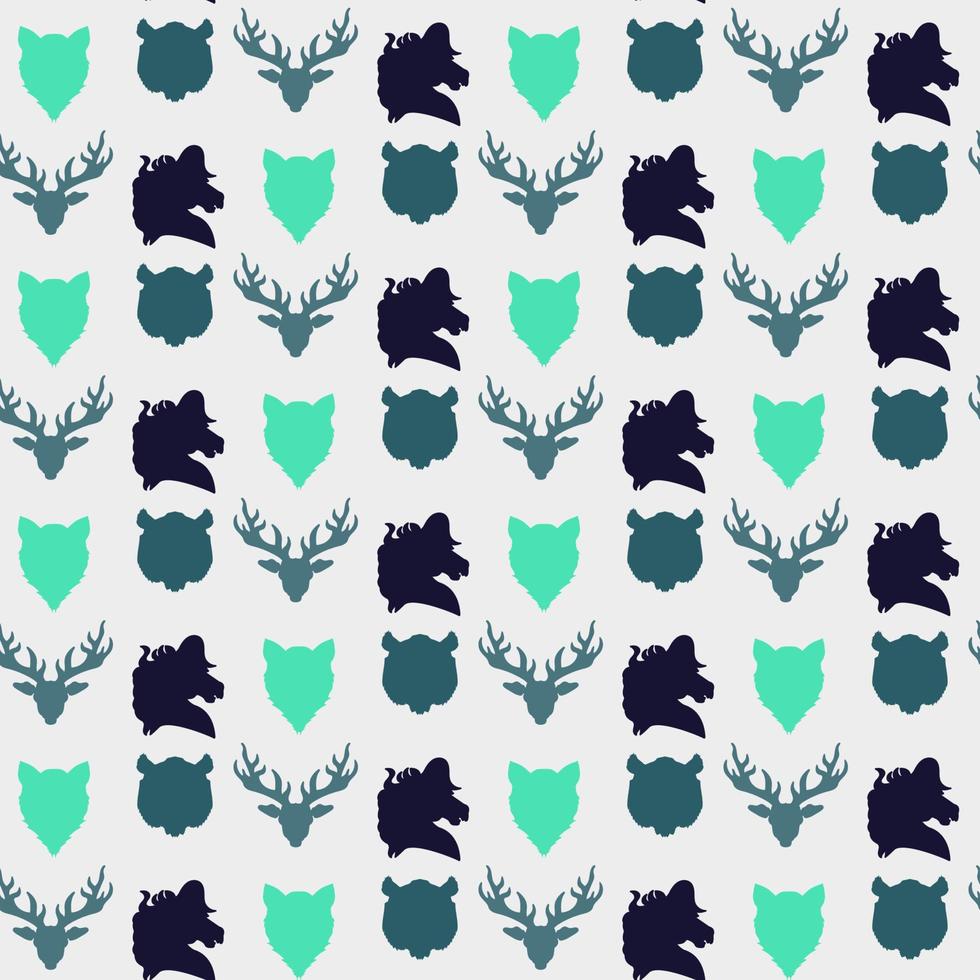 seamless pattern di fauna selvatica vettore