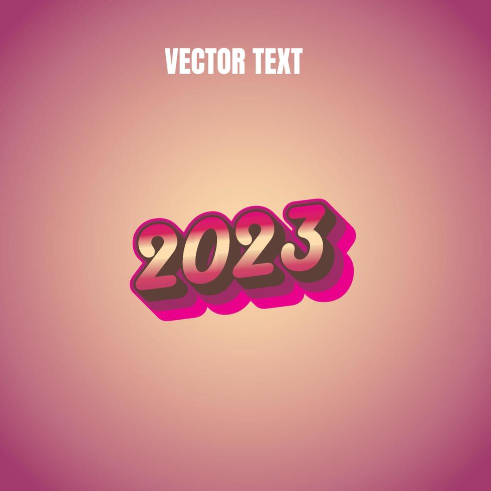 2023 modificabile vettore testo effetto