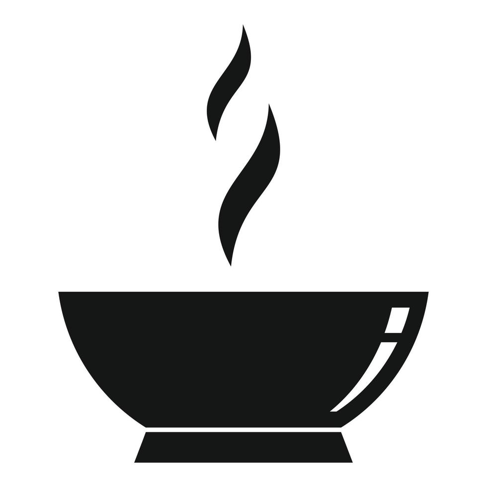 caldo cucinato ciotola icona, semplice stile vettore