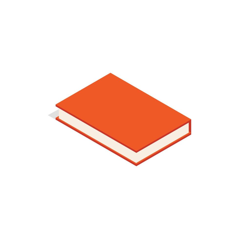 rosso libro icona, isometrico 3d stile vettore