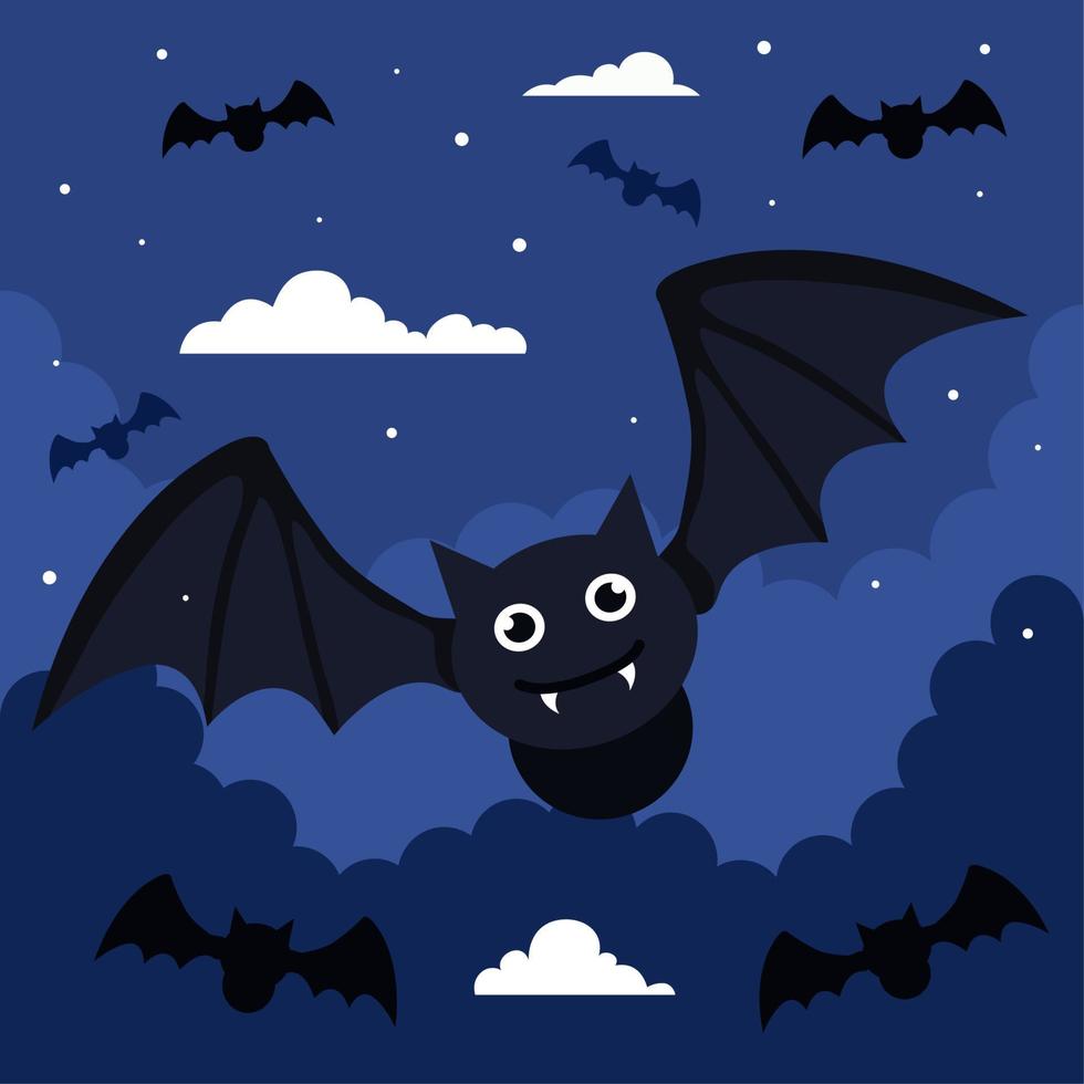 pipistrelli di Halloween che volano vettore