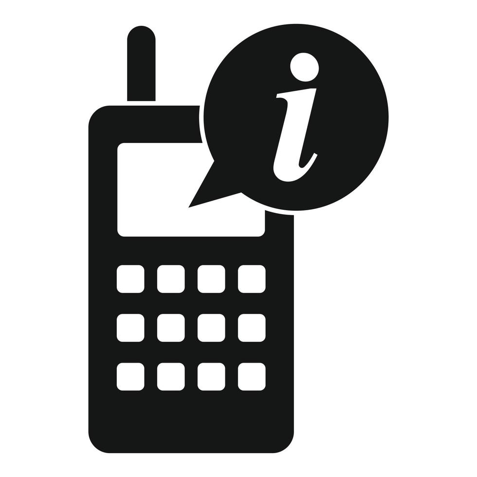 Telefono servizio centro icona, semplice stile vettore