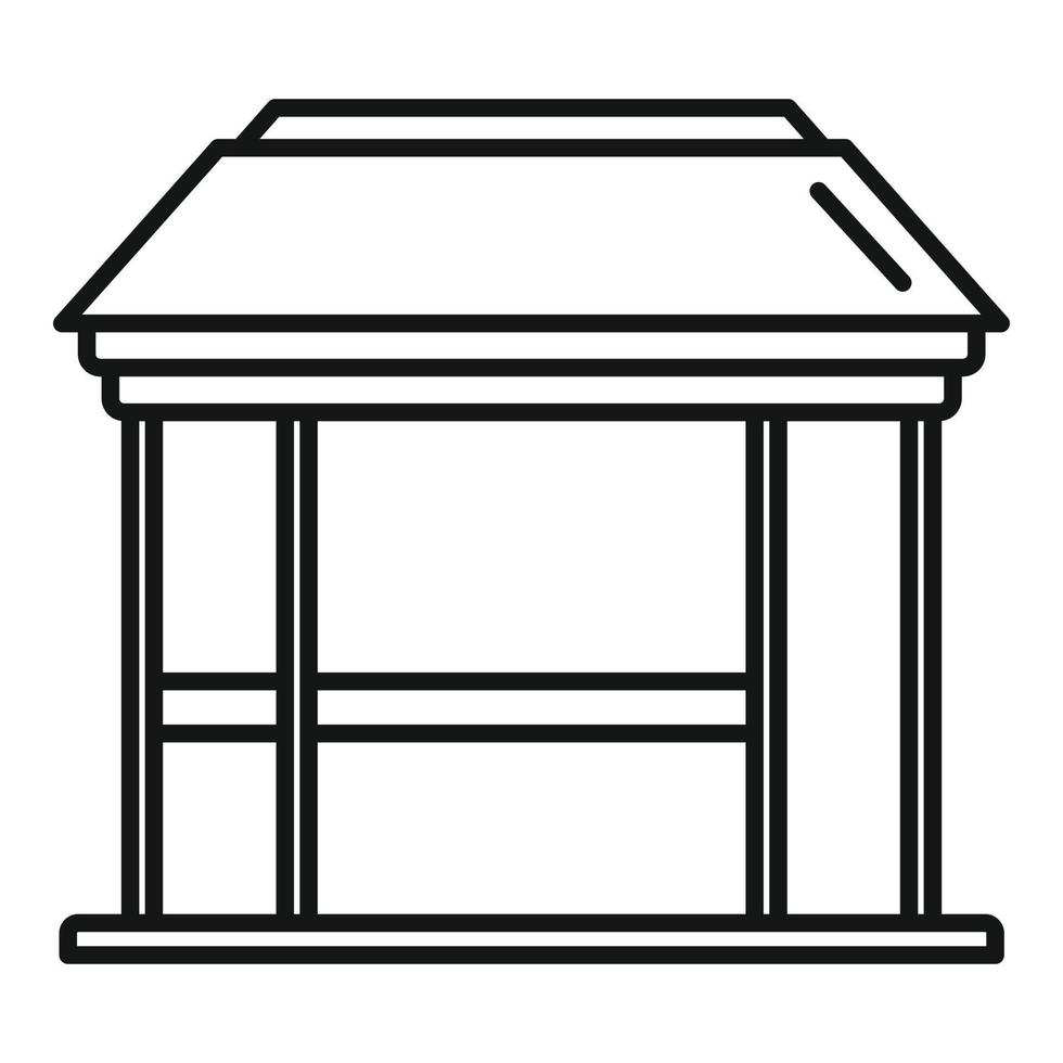 giardino gazebo icona, schema stile vettore