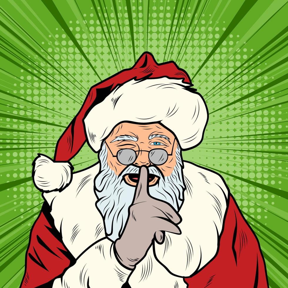 comico pop arte Santa Claus vettore illustrazione