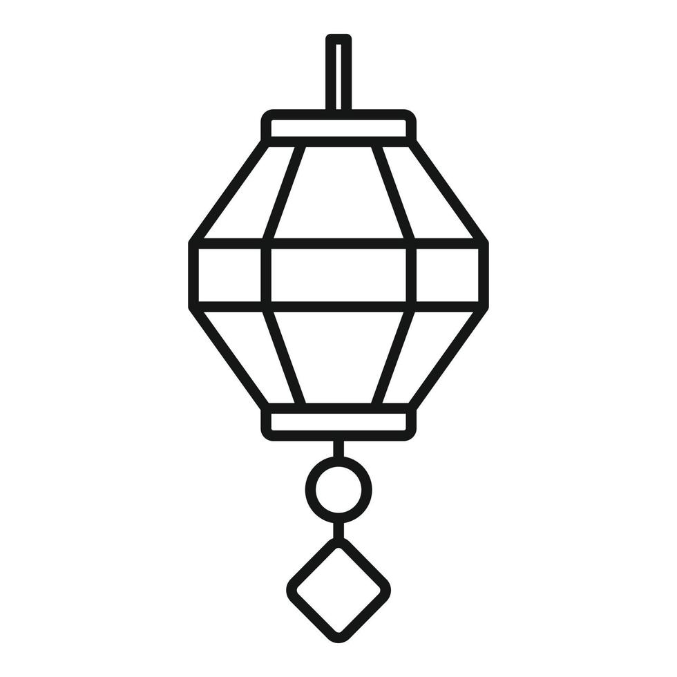 pittura Cinese lanterna icona, schema stile vettore