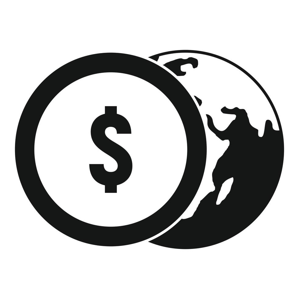 globale dollaro trasferimento icona, semplice stile vettore