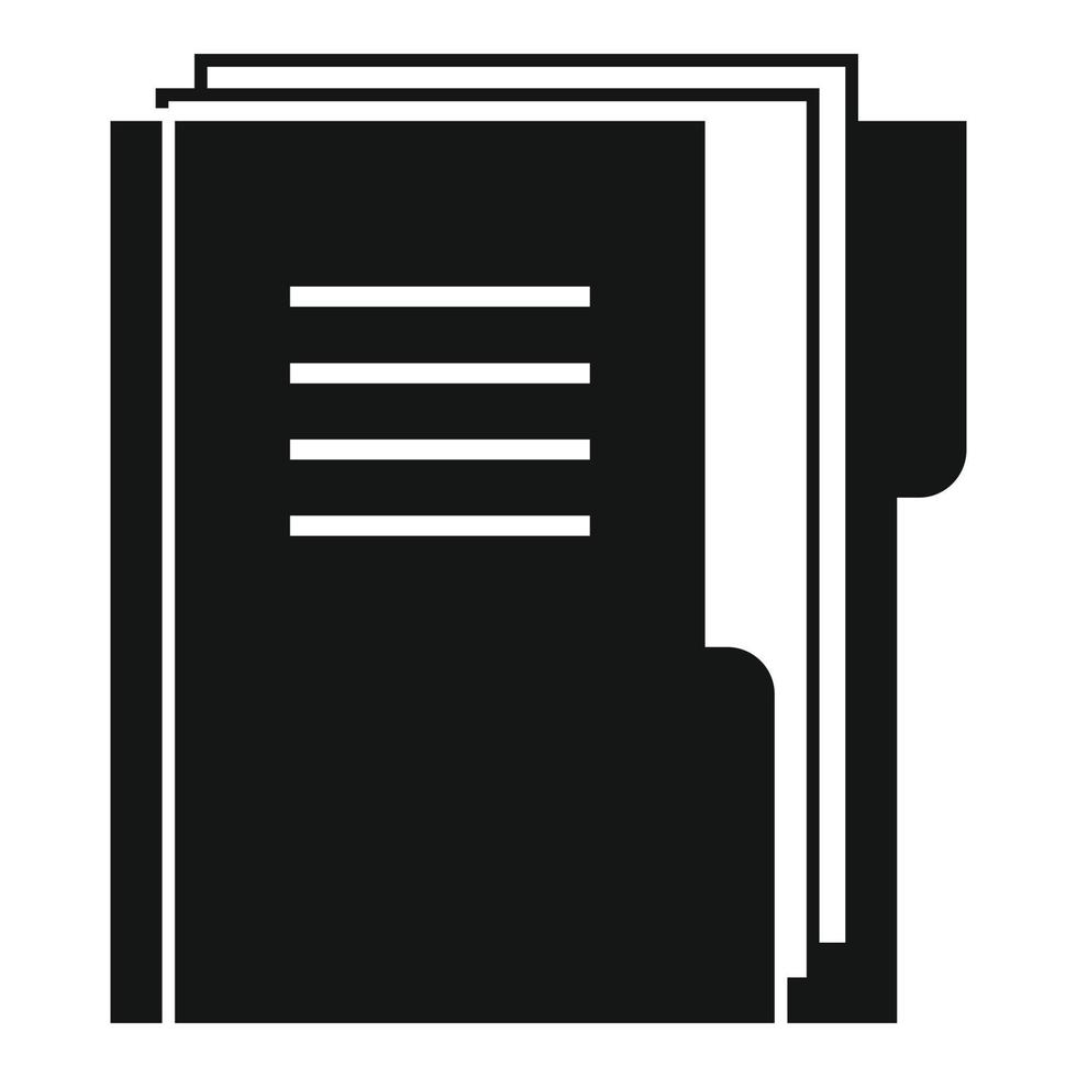 ufficio manager doc cartella icona, semplice stile vettore