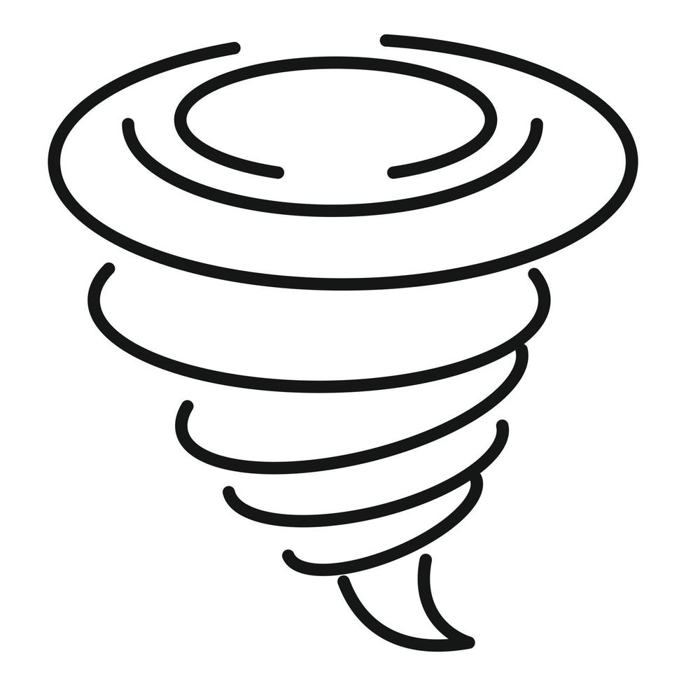 ciclone tornado icona, schema stile vettore