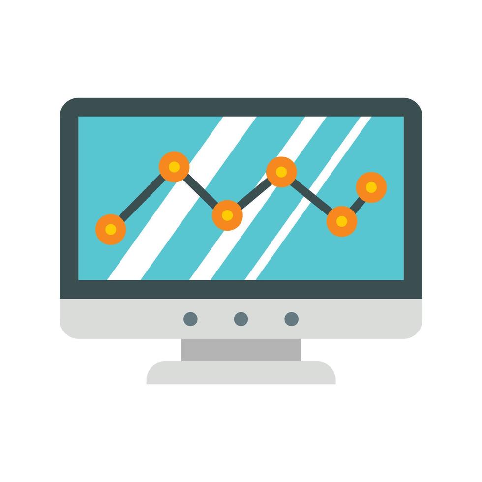 computer tenere sotto controllo con attività commerciale grafico icona vettore