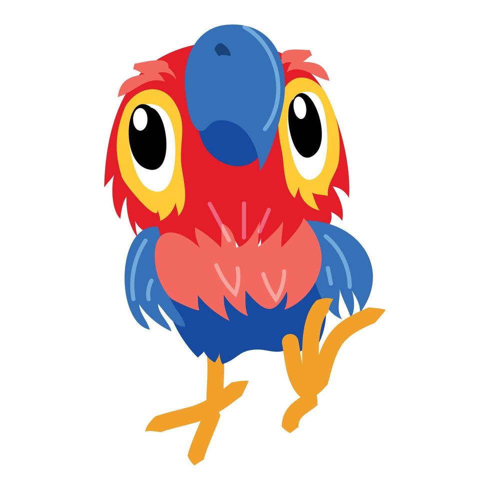 ara pappagallo icona, cartone animato stile vettore
