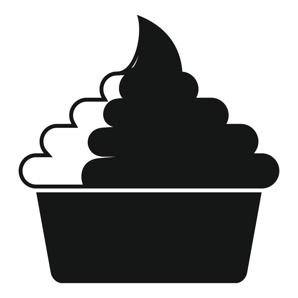 latte Cupcake icona, semplice stile vettore