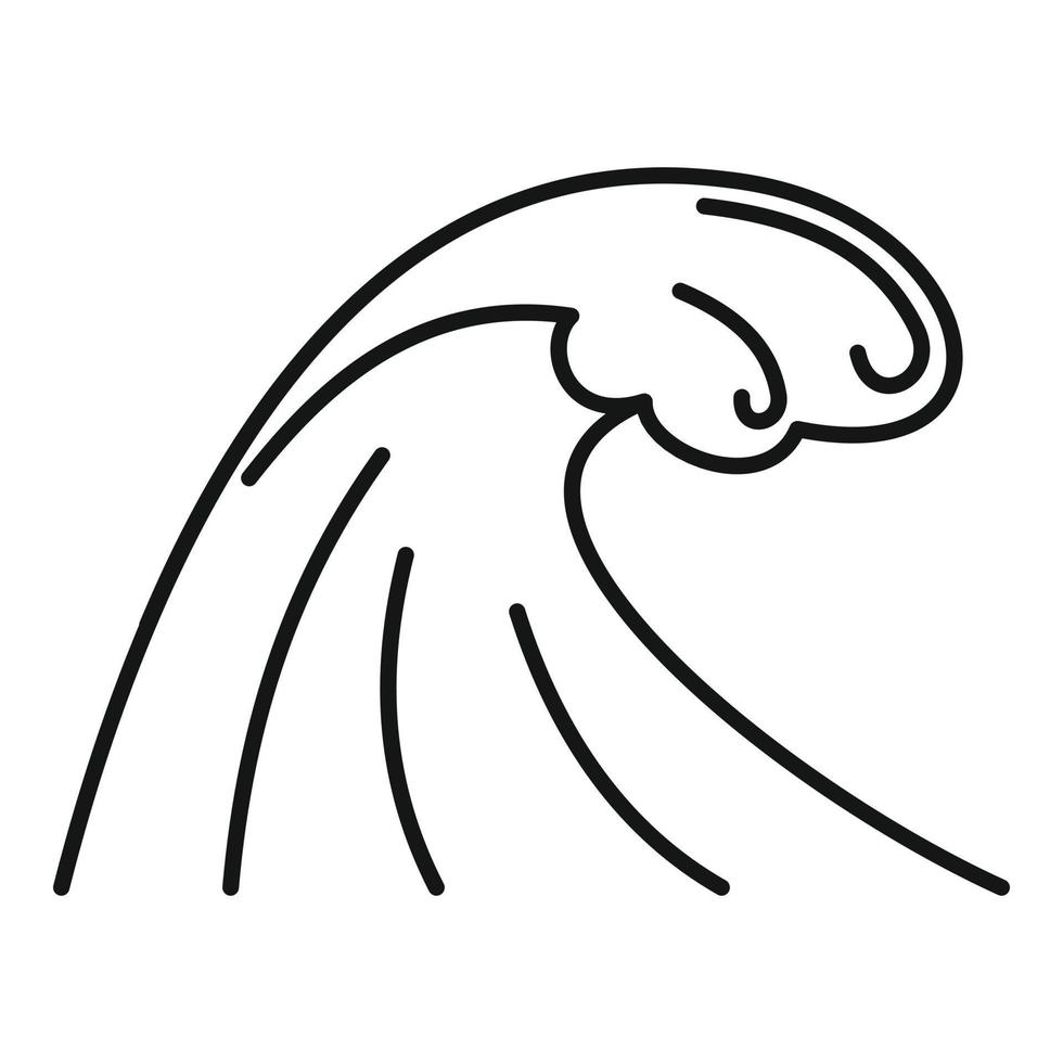 terremoto tsunami icona, schema stile vettore