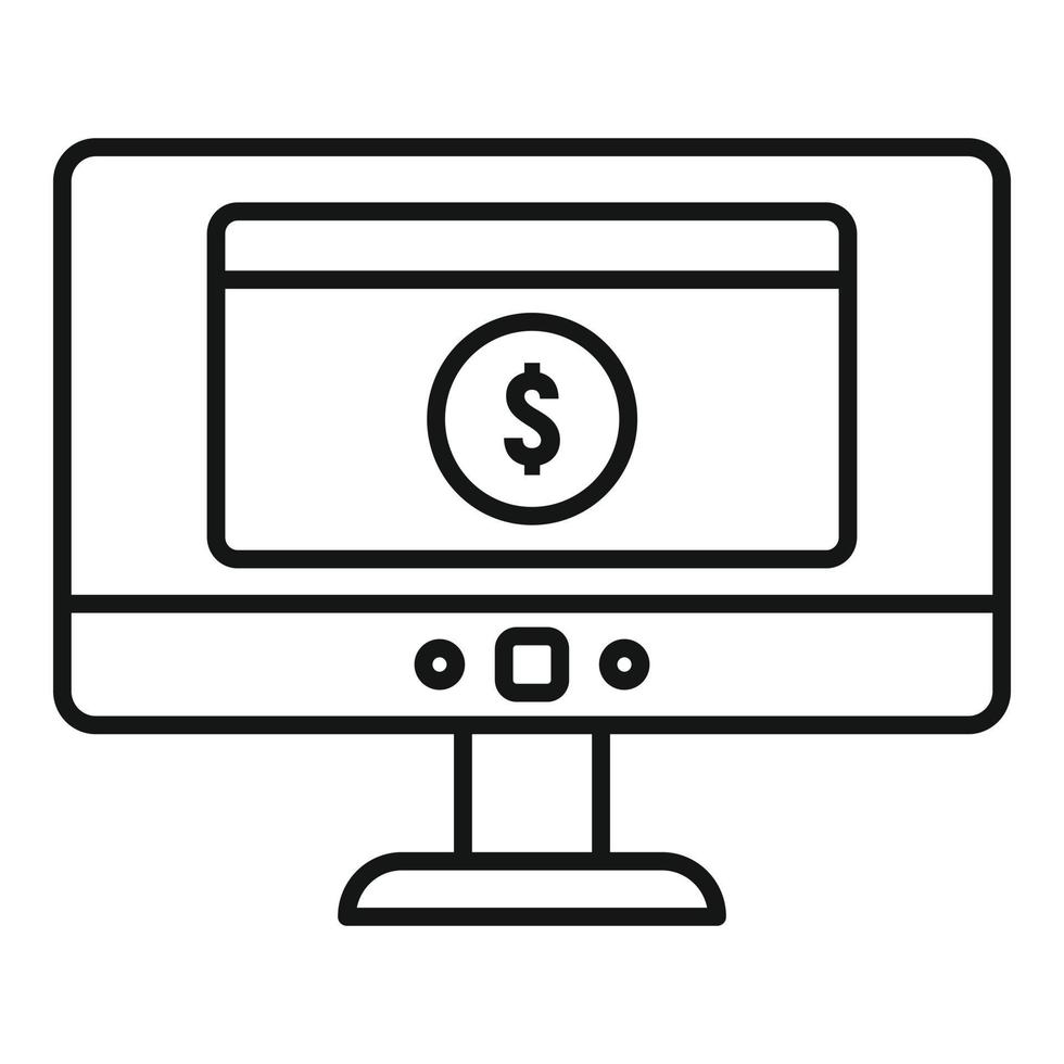 in linea i soldi trasferimento icona, schema stile vettore