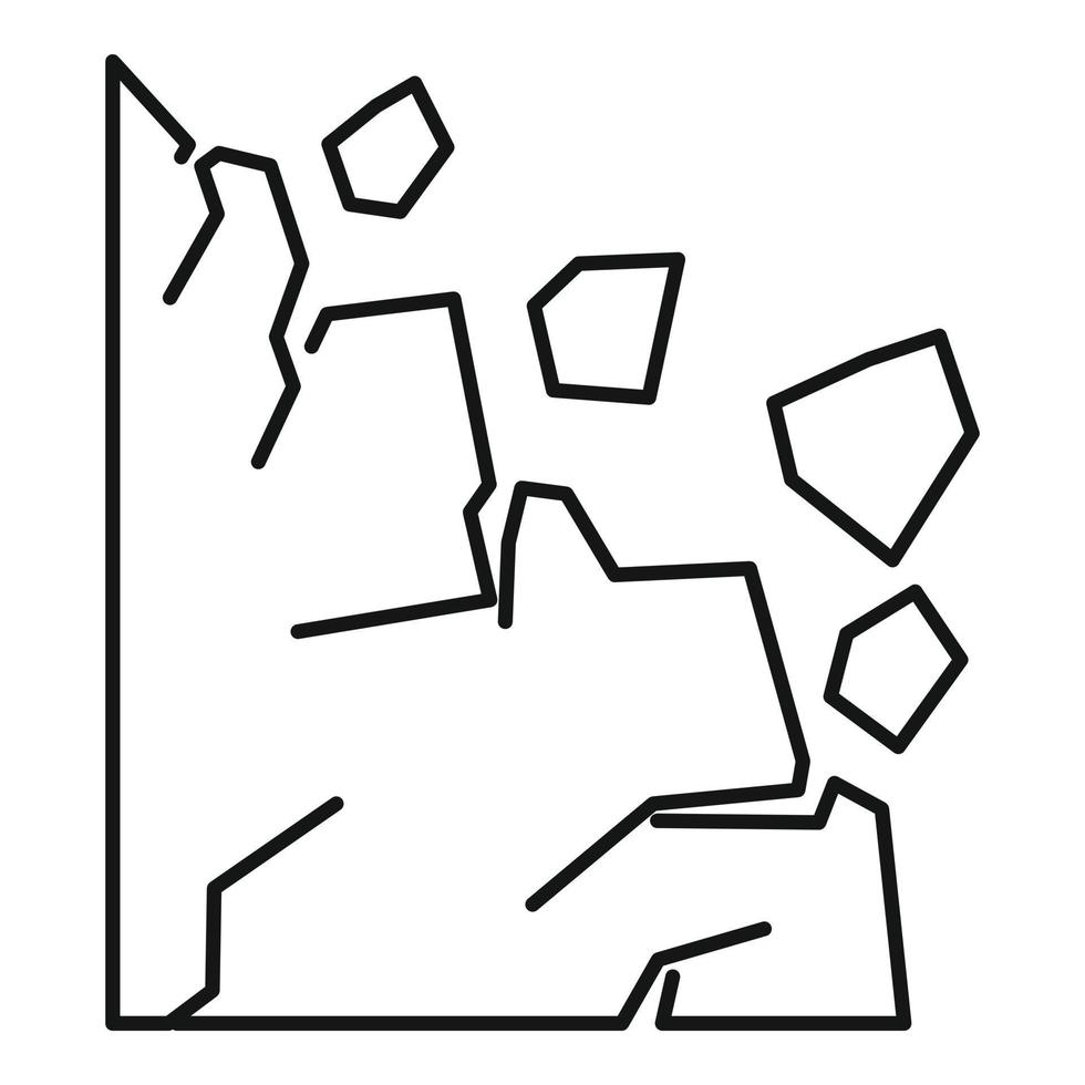 caduta massi icona, schema stile vettore