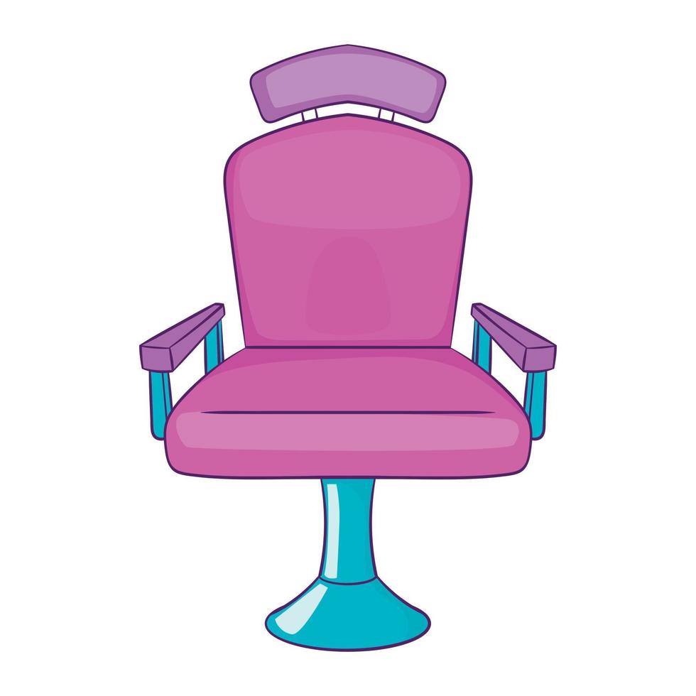 barbiere sedia icona, cartone animato stile vettore