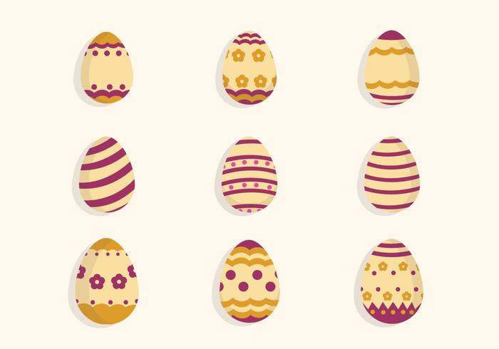 Vettori di uovo di Pasqua piatta