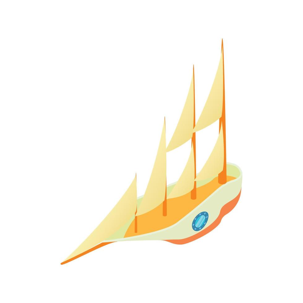 grande yacht icona, cartone animato stile vettore