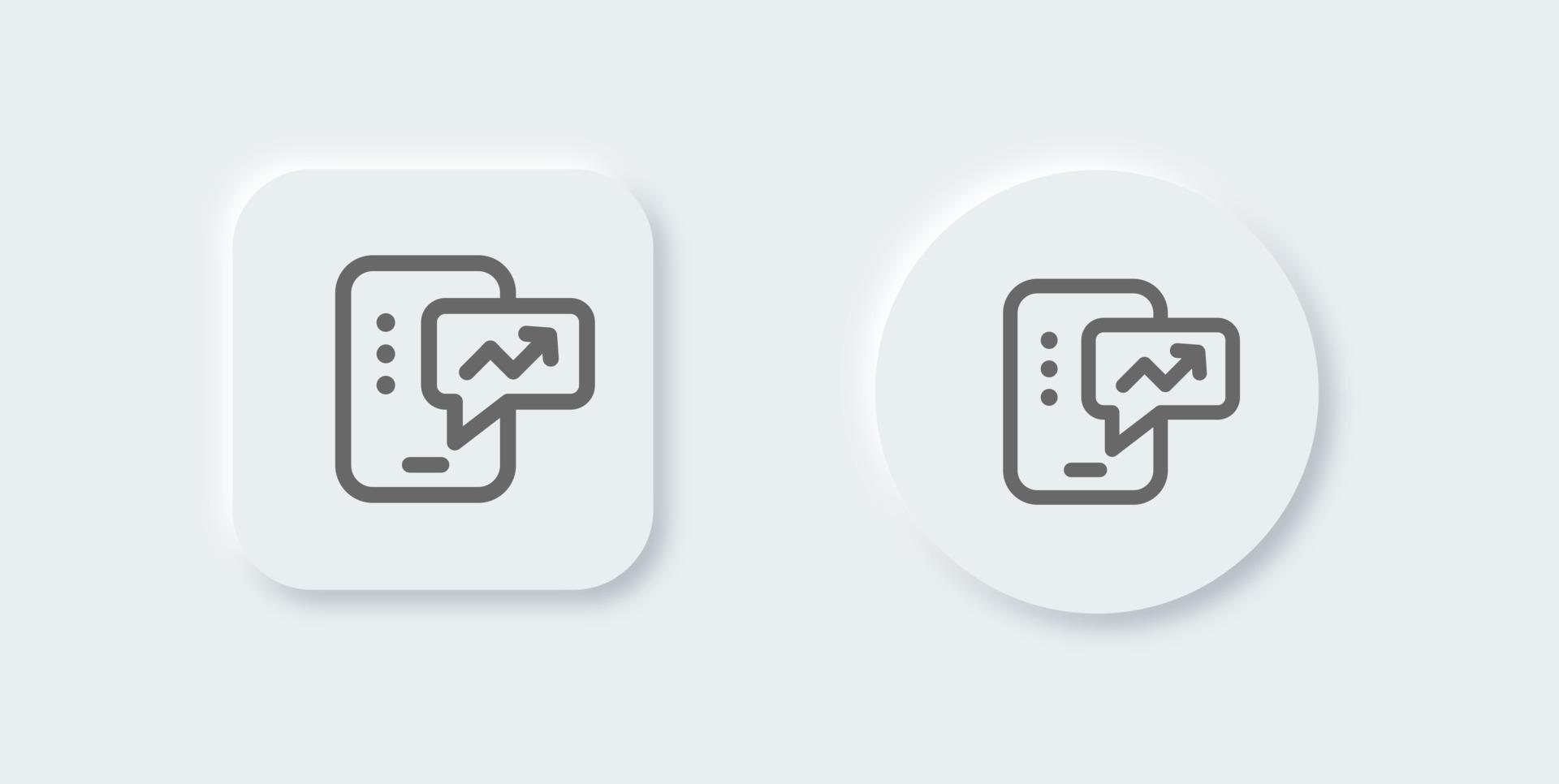 intuizione linea icona nel neomorfo design stile. attività commerciale segni vettore illustrazione.