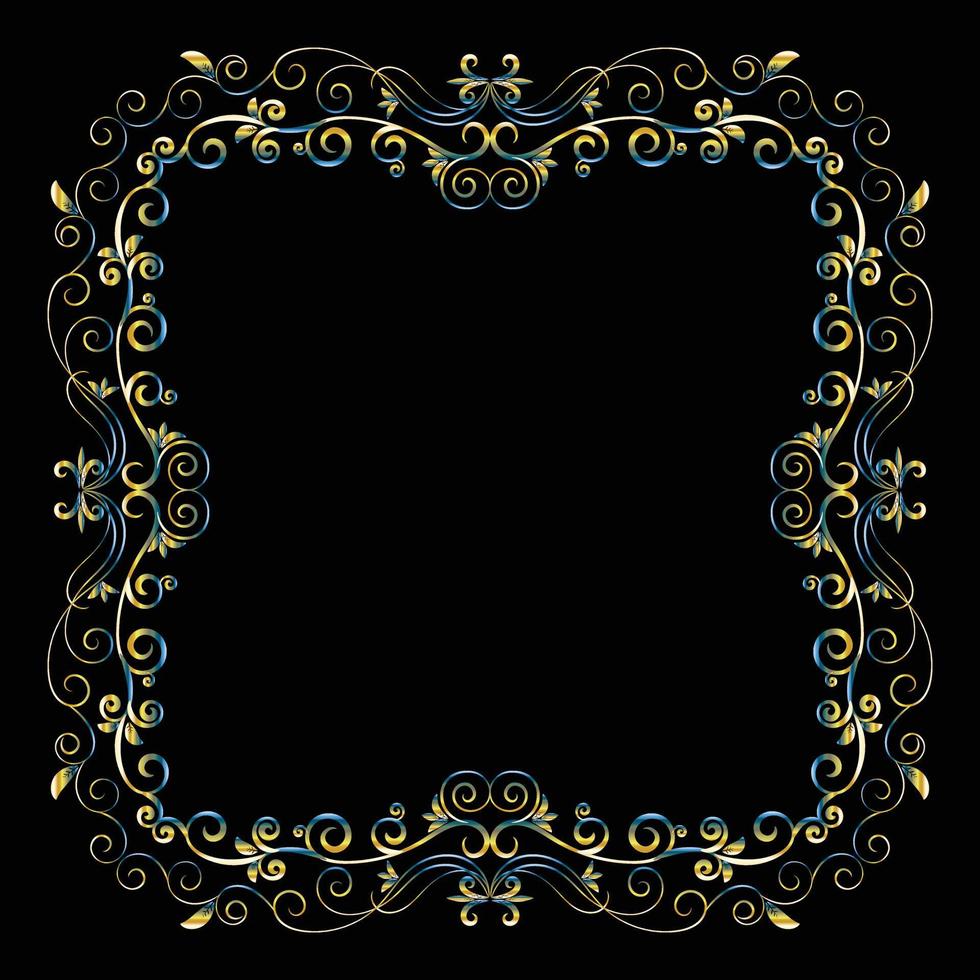 decorativo telaio elegante vettore elemento per design nel orientale stile, posto per testo. bellissimo floreale d'oro confine. pizzo illustrazione per inviti, saluto carte e t camicia design.