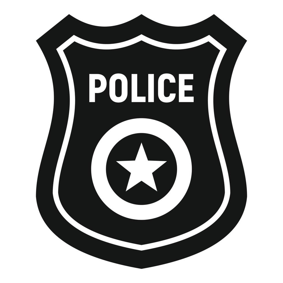 polizia oro distintivo icona, semplice stile vettore
