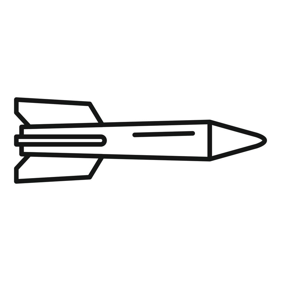 missile volante icona, schema stile vettore