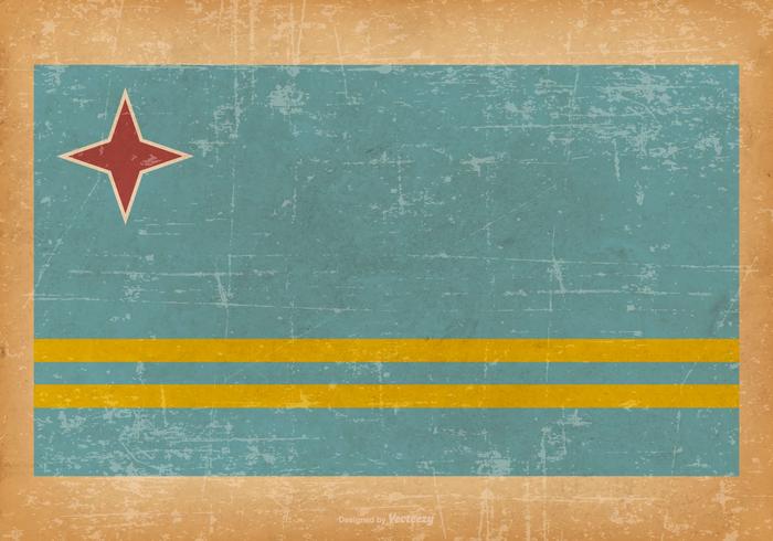 Bandiera del grunge di Aruba vettore