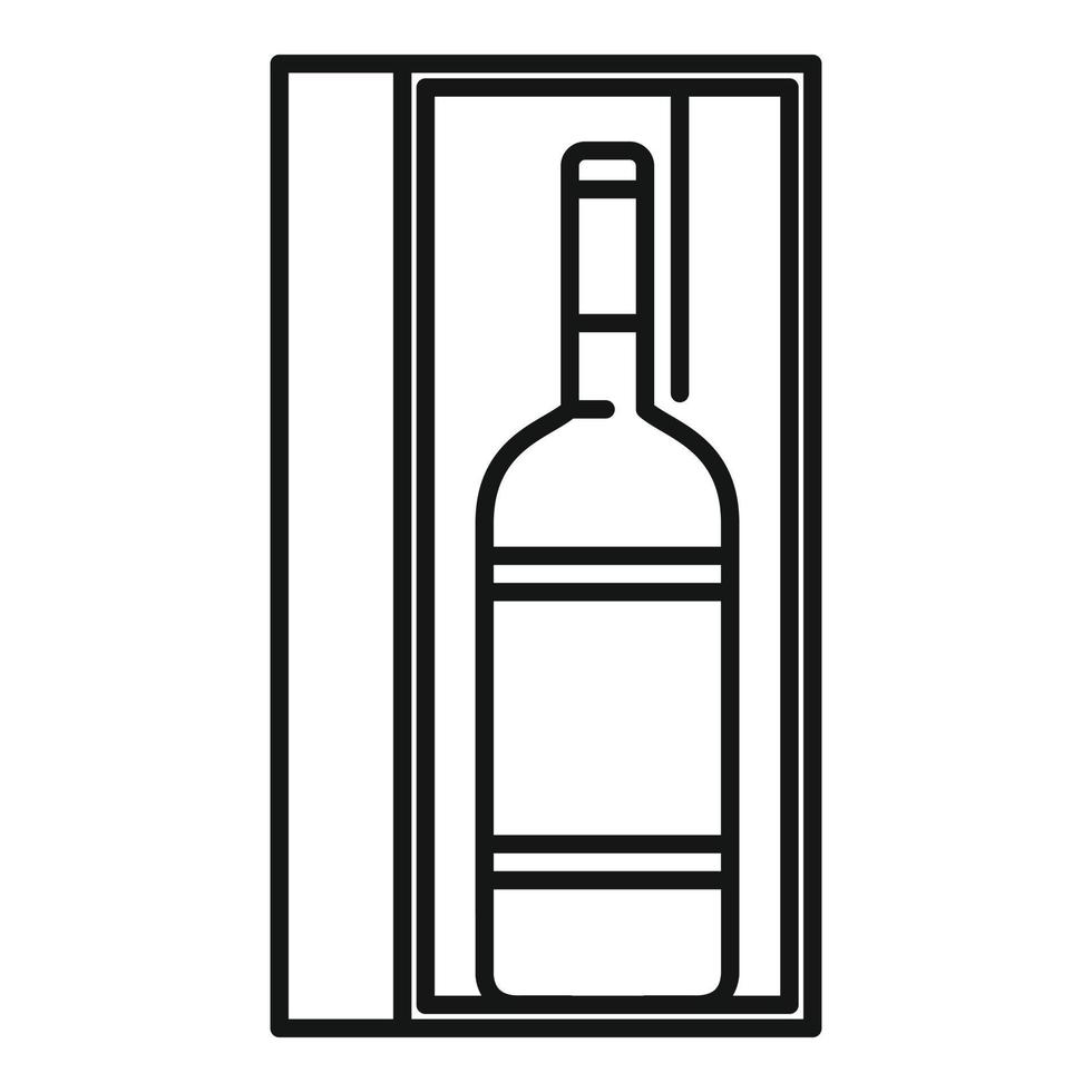 regalo vino bottiglia icona, schema stile vettore