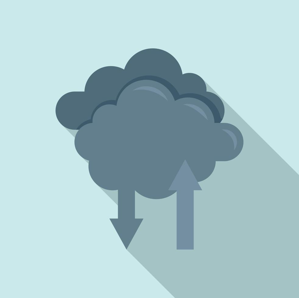 Conservazione dati nube icona, piatto stile vettore