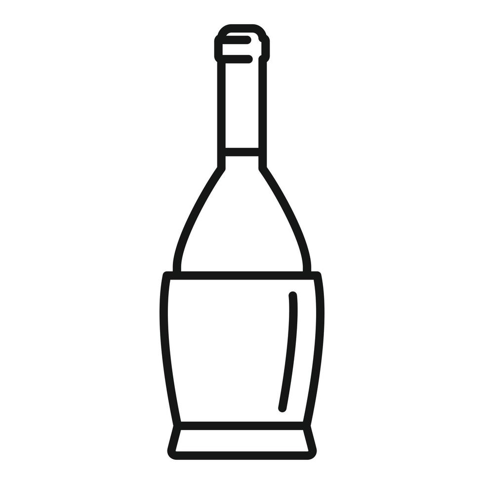 francese vino bottiglia icona, schema stile vettore