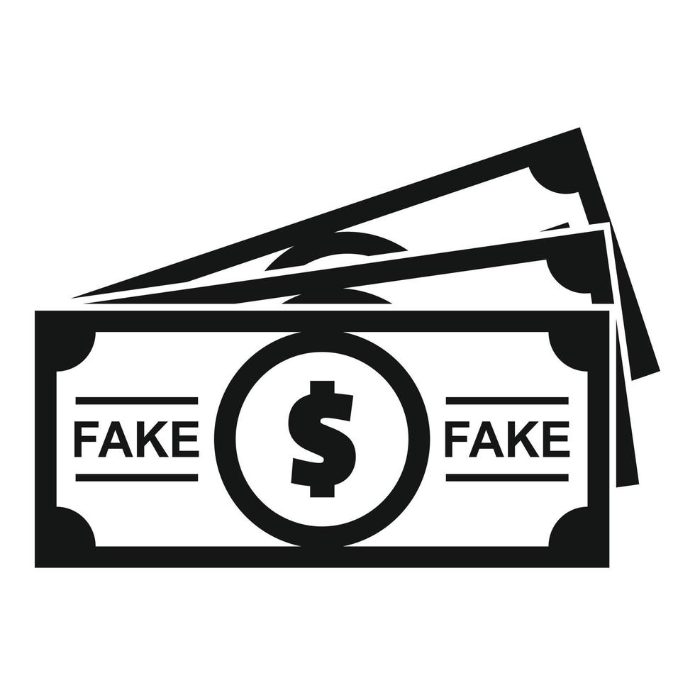 falso denaro contante i soldi icona, semplice stile vettore
