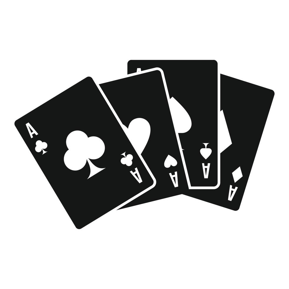 fortuna giocare carte icona, semplice stile vettore