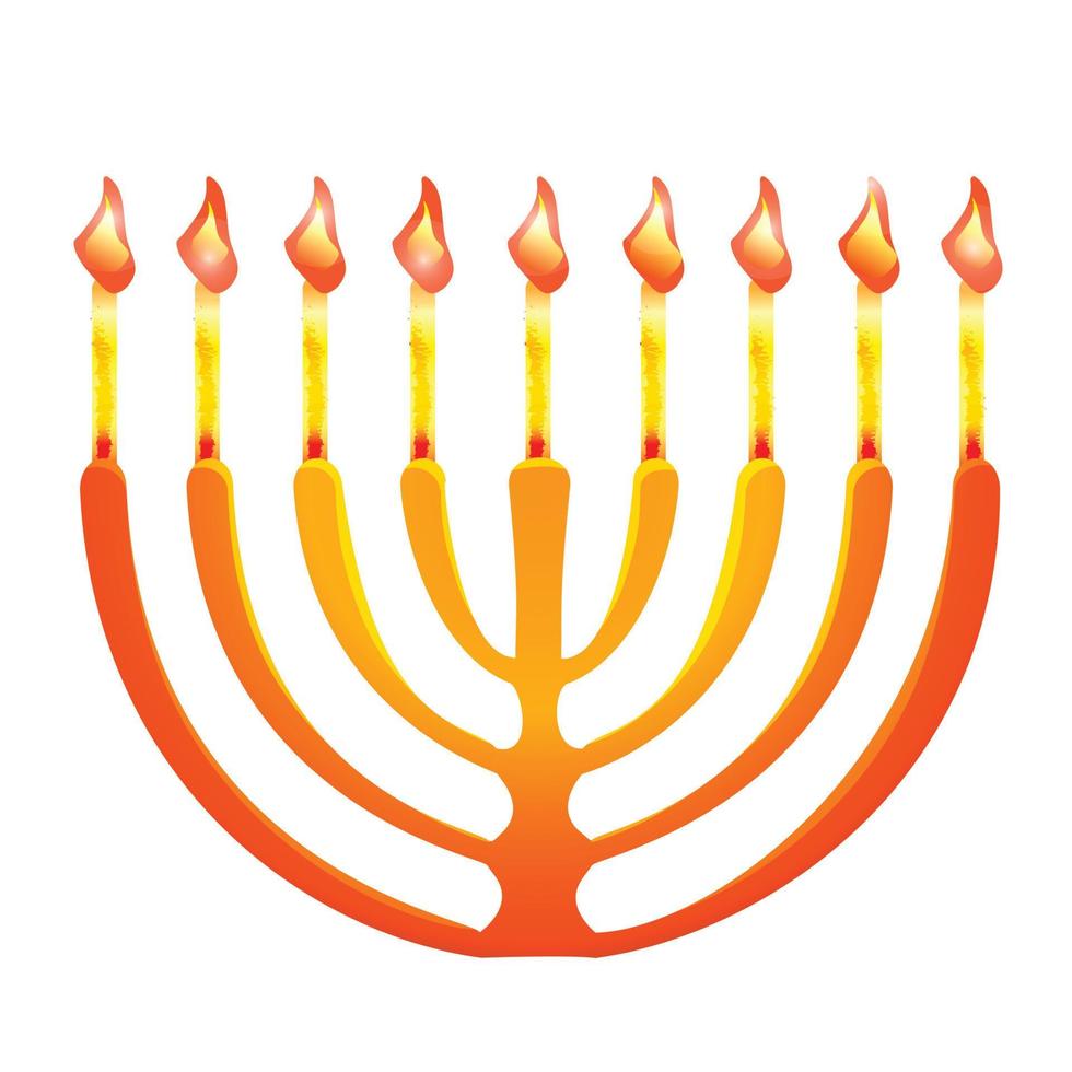 ebraico menorah icona, cartone animato stile vettore