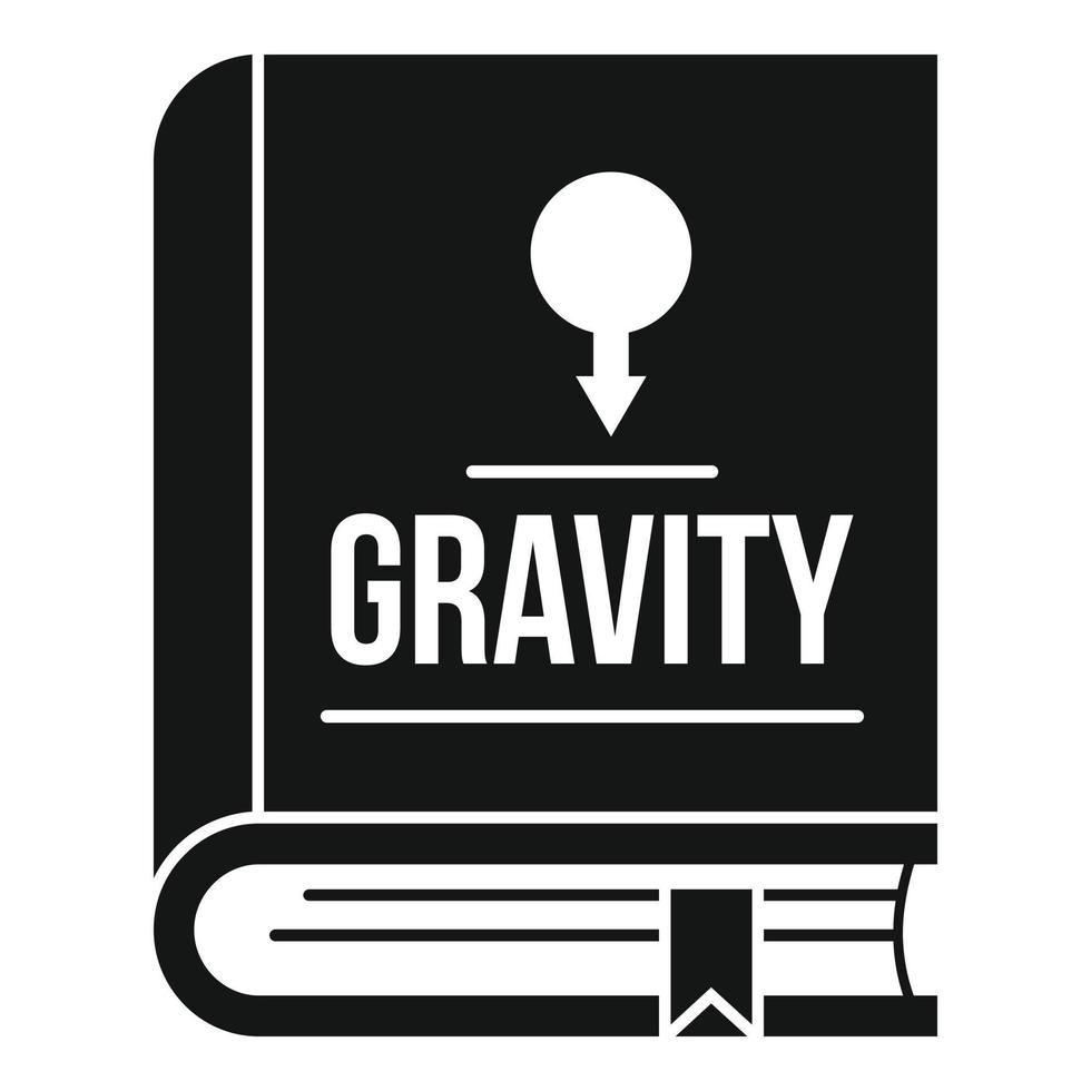 gravità libro icona, semplice stile vettore