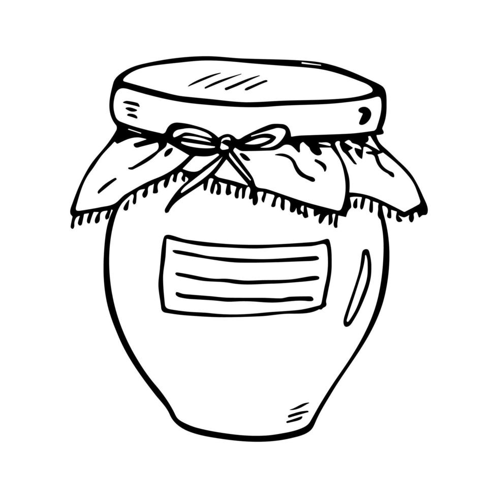 mano disegnato vaso di marmellata o miele clipart. salutare naturale biologico Prodotto scarabocchio. vettore