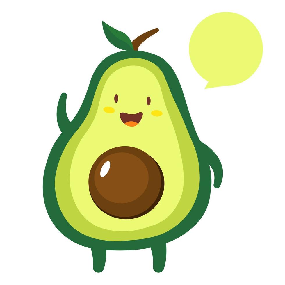 avocado cartone animato personaggio vettore