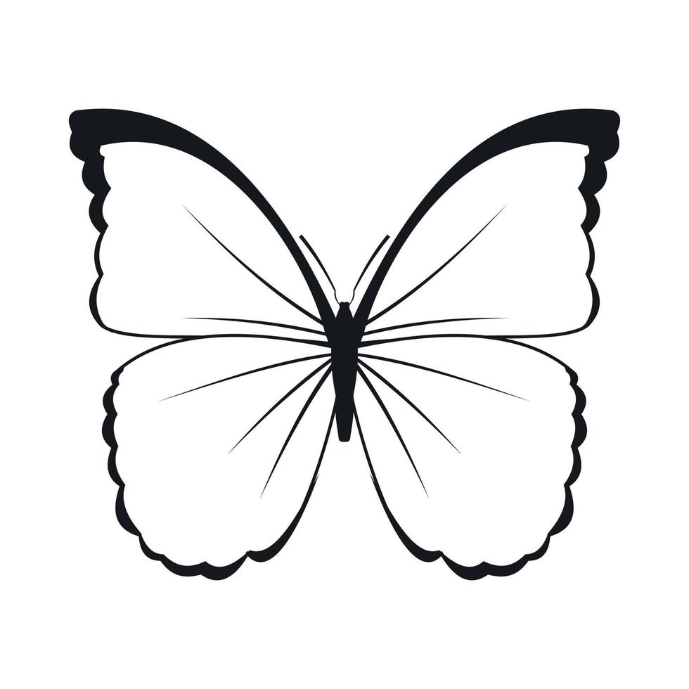 farfalla icona, semplice stile vettore