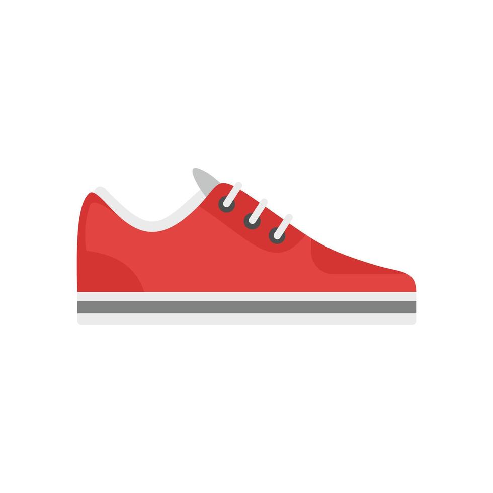 rosso sneaker icona, piatto stile vettore