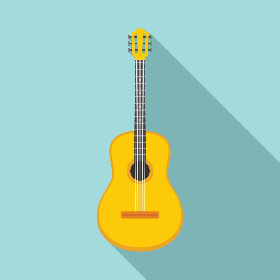 acustico chitarra icona, piatto stile vettore